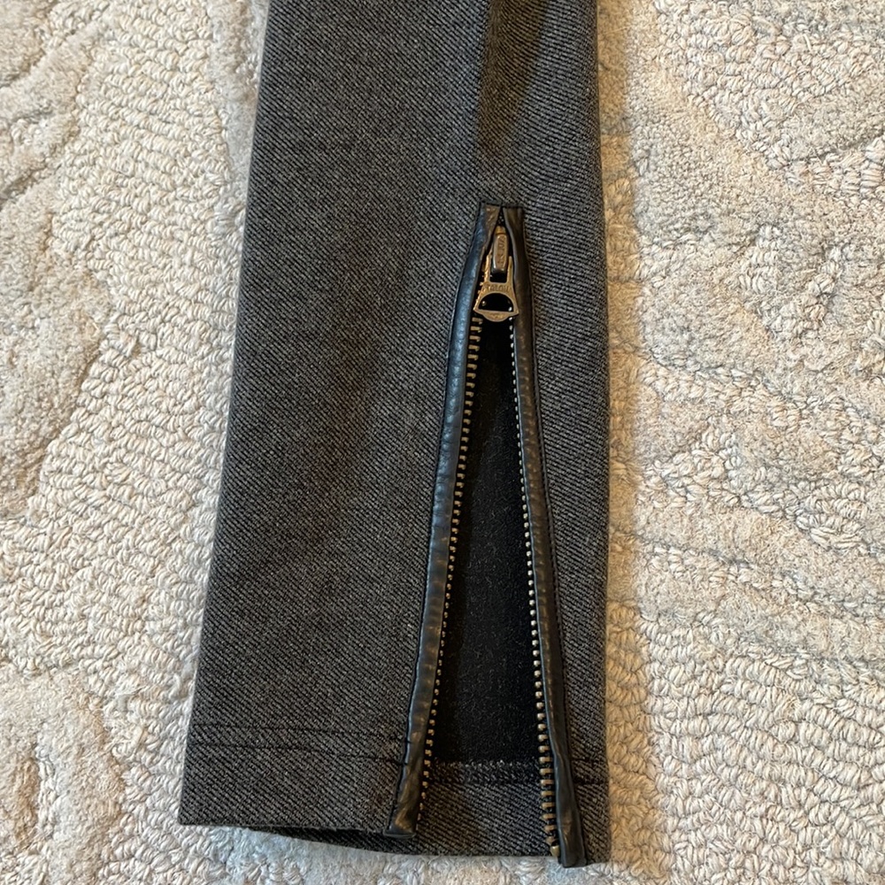 Ralph Lauren Tweed Leather Ankle Zip Leggings - Picture 3 of 7
